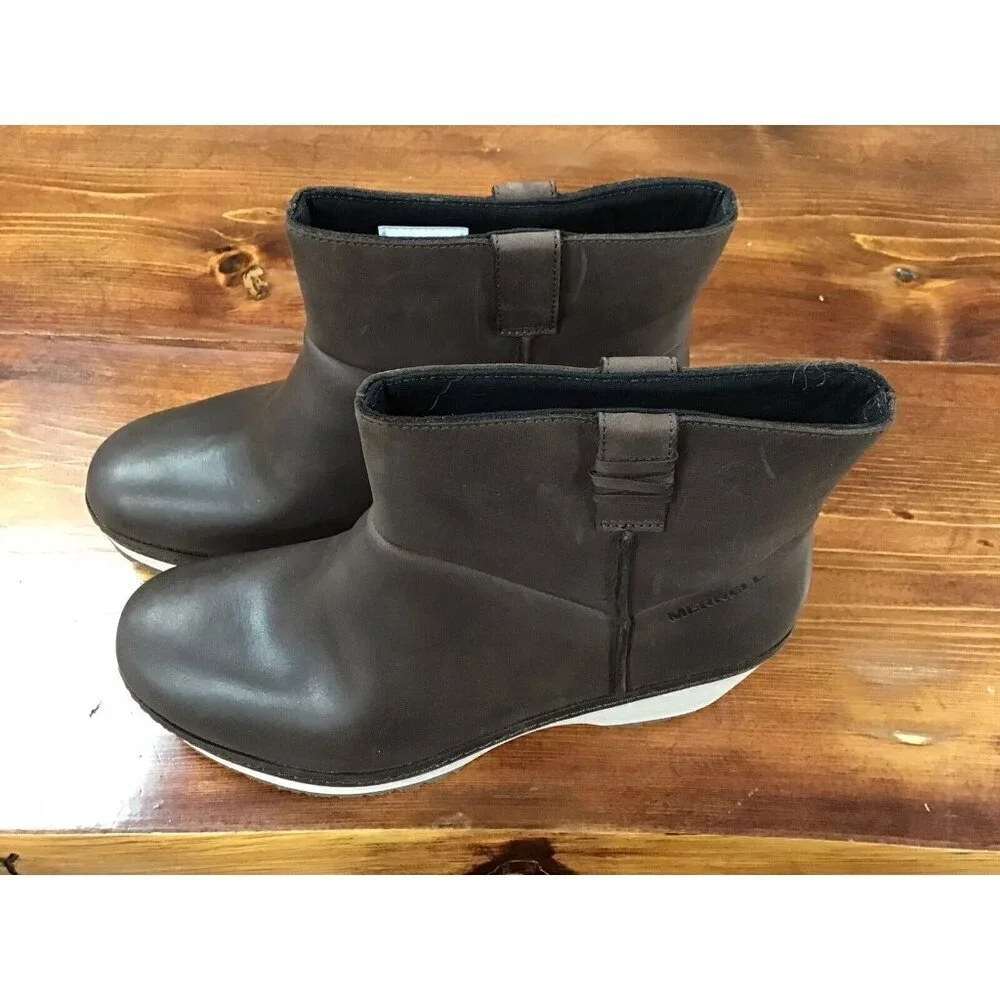 Woman’s Brown Merrell Halendi Bluff Pull-on Boots Size 10.5 - Picture 4 of 10